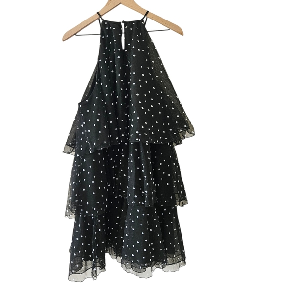 Kate Spade x Target Black White Polka Dot Tiered Halter Mini Dress - Picture 3 of 10